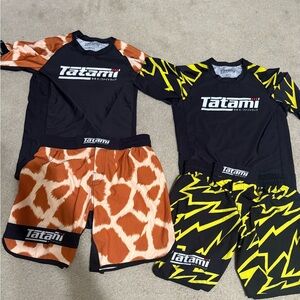 Tatami Fightwear rash guard and shorts Nogi bjj mma size Large